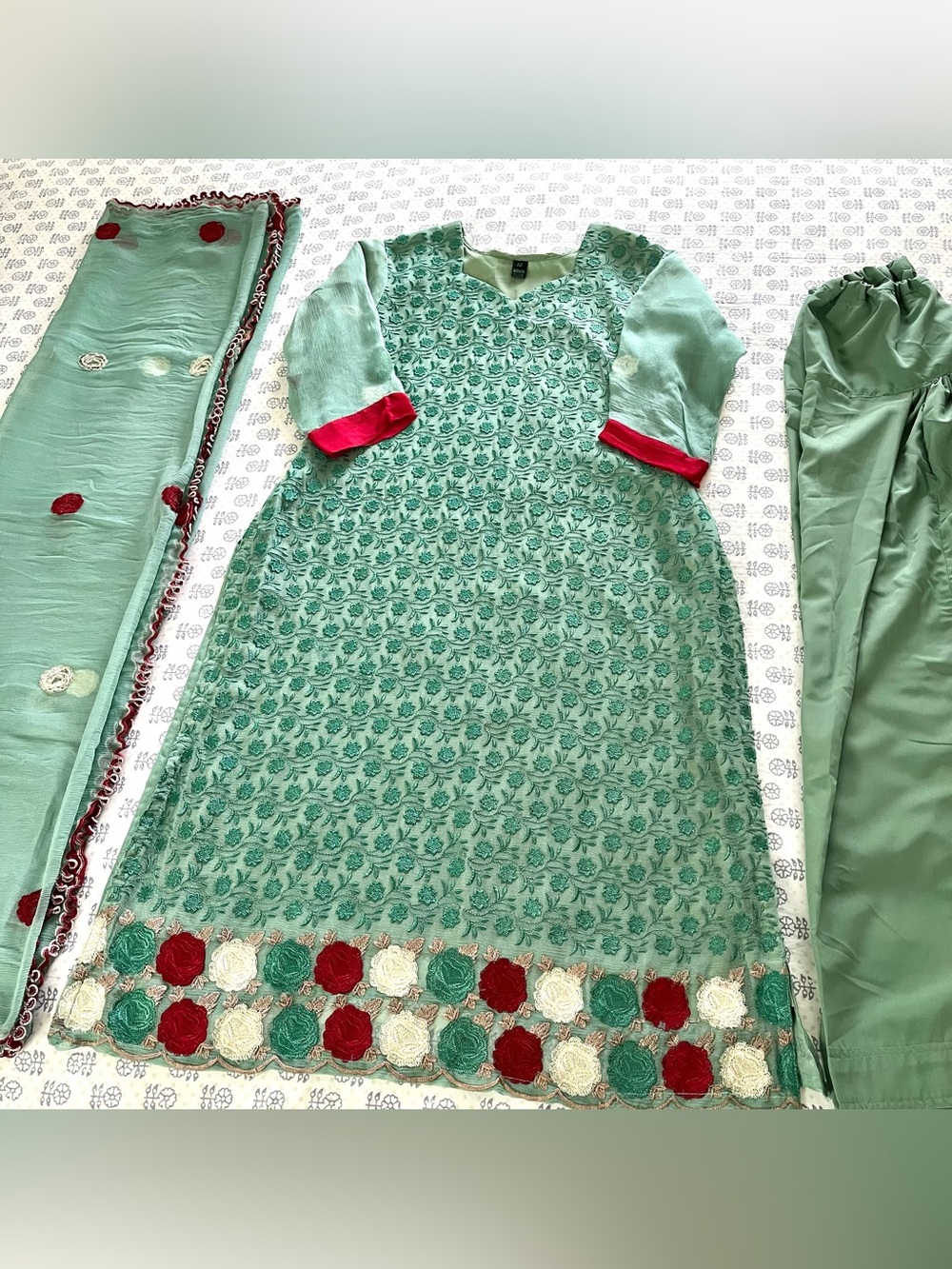 Floral Embroidered Chiffon Shalwar Kameez